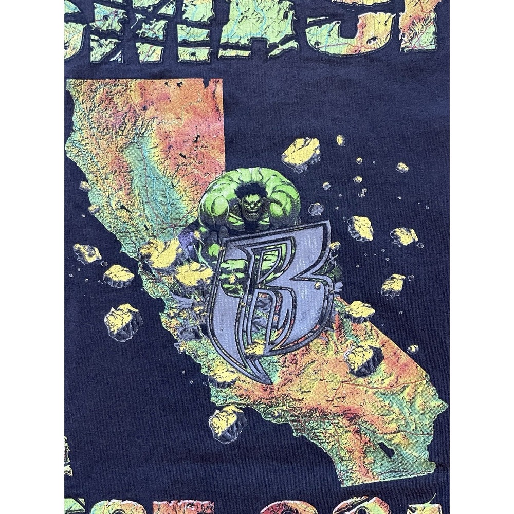Vintage Ruff Ryders 'Smash Da West Coast' Tee Shirt 90s Hip Hop New York DMX 2XL - Picture 8 of 10